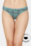 Zivame Low Rise Full Coverage Bikini Panty - Green Check — thumbnail 1